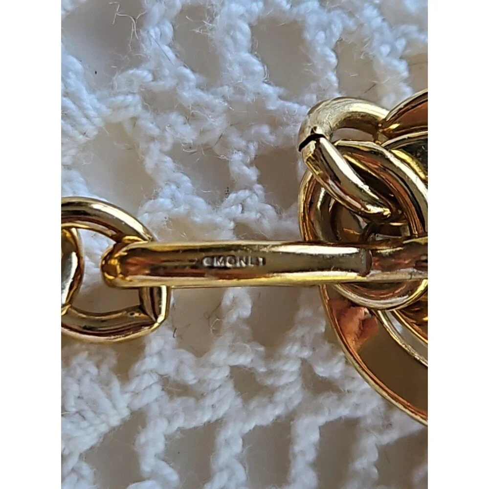 Vintage Monet Gold Tone Double Curb Link Chain Adjustable Hook Necklace 21